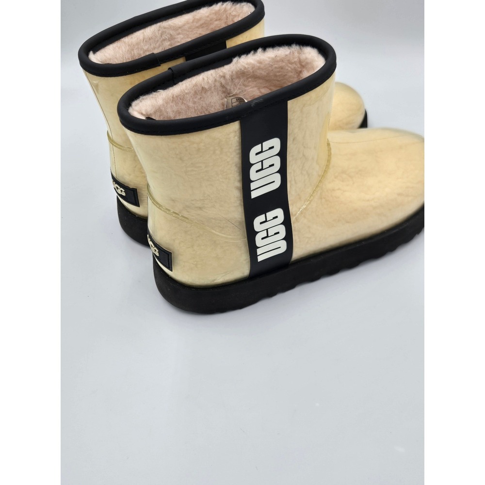 UGG Women's Size 8 Classic Clear Mini Waterproof Boots Natural Black 1113190